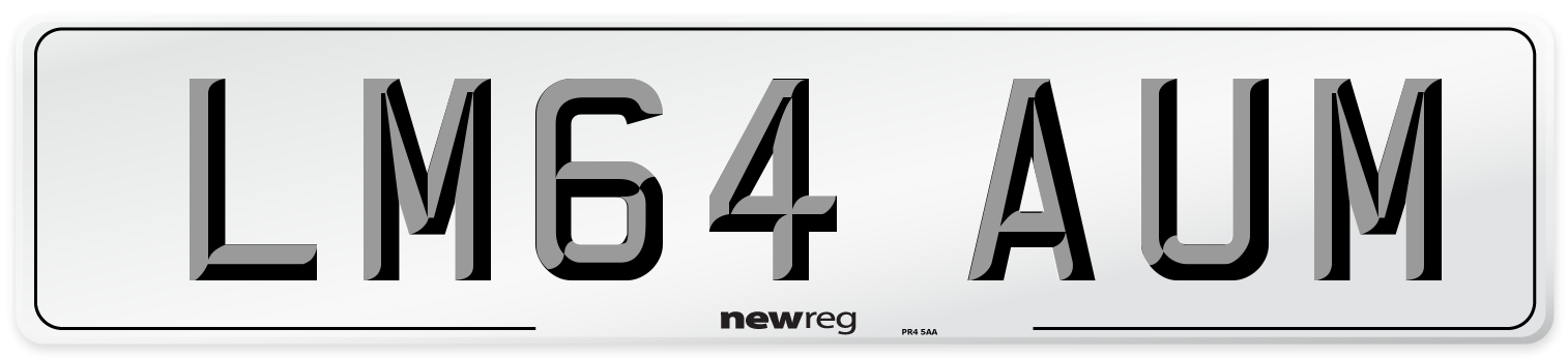 LM64 AUM Number Plate from New Reg